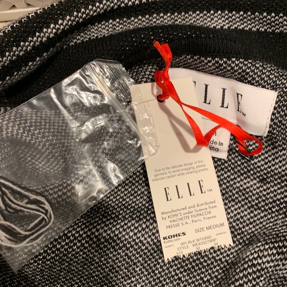 NWT Black/white Grid coat by Elle Fab Sz Medium - Picture 7 of 11